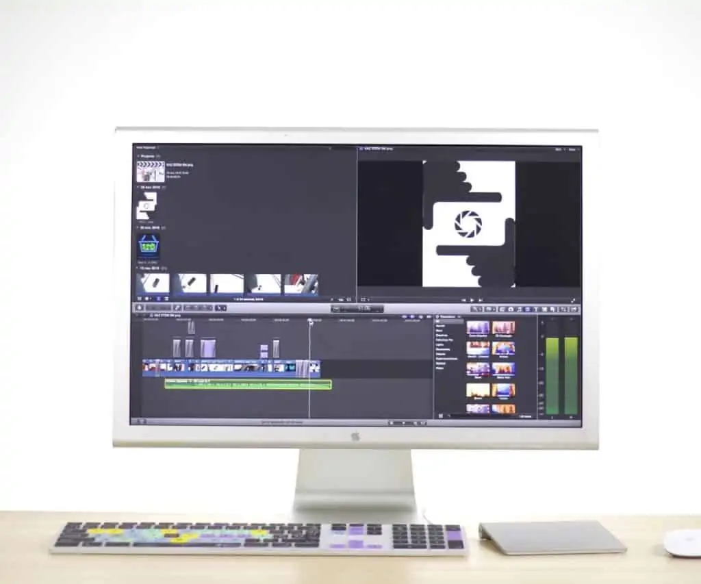 a cimputer screen showing video editing software